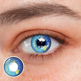 Lentilles de contact colorées sur ordonnance bleues pour cosplay anime
